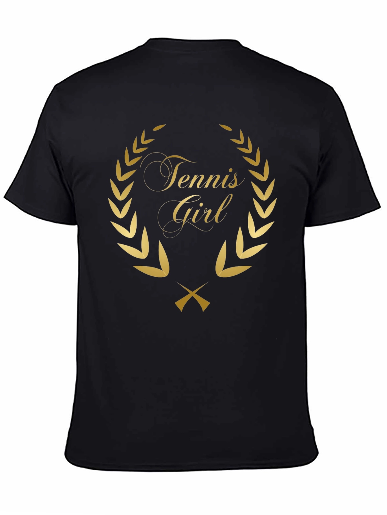 Tennis Girl T-Shirt - Gold Wreath Design