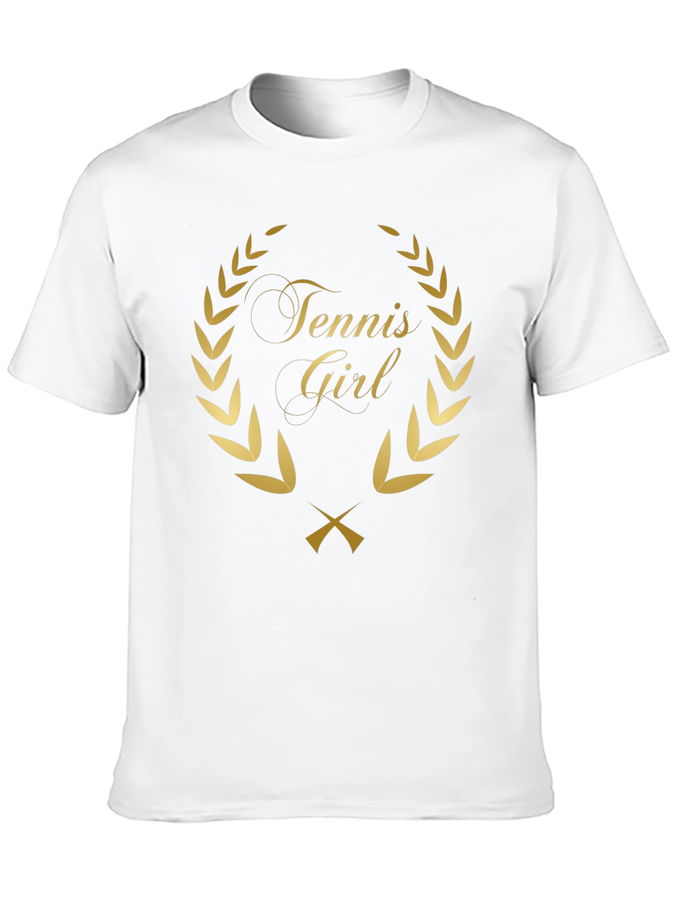 Tennis Girl T-Shirt - Gold Wreath Design
