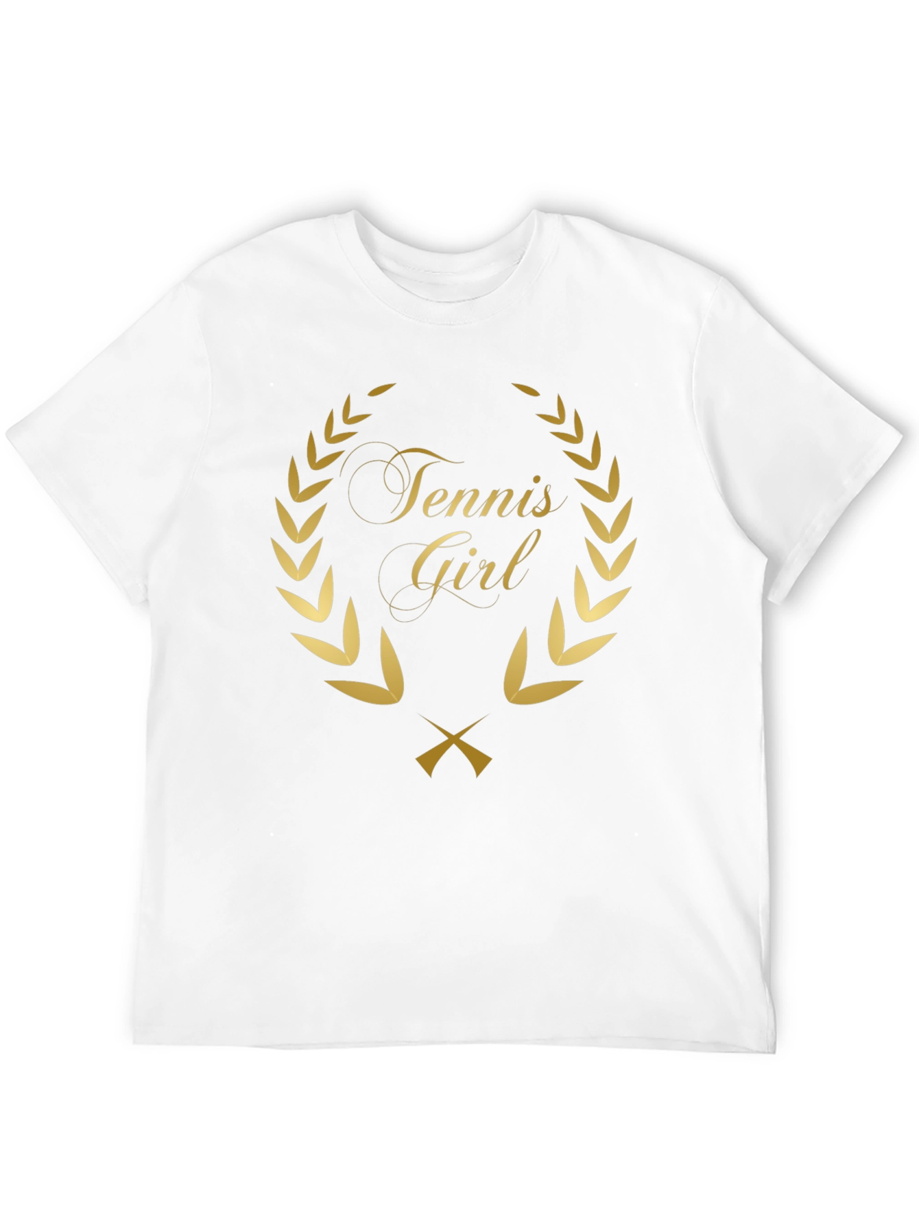 Tennis Girl T-Shirt - Gold Wreath Design