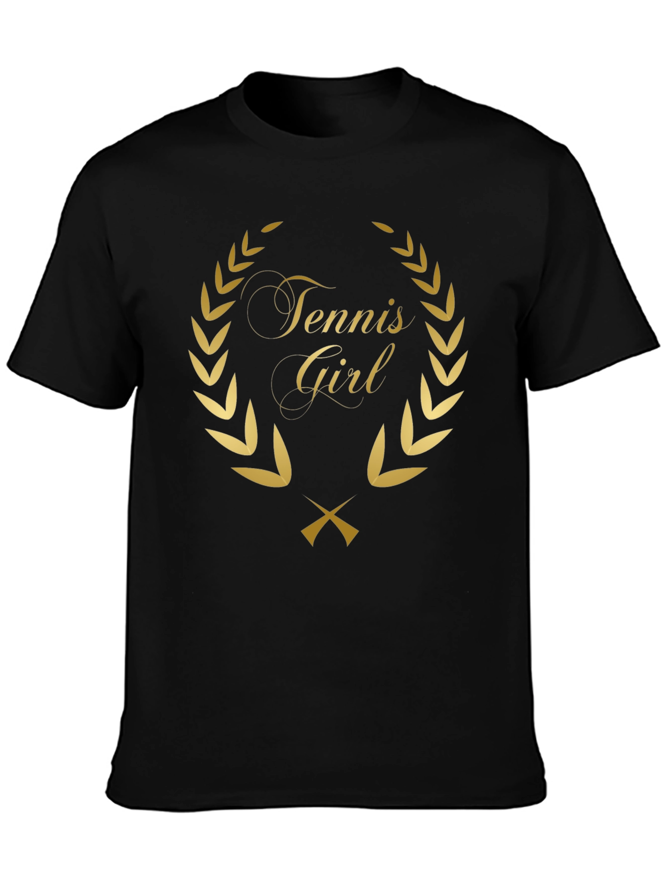 Tennis Girl T-Shirt - Gold Wreath Design
