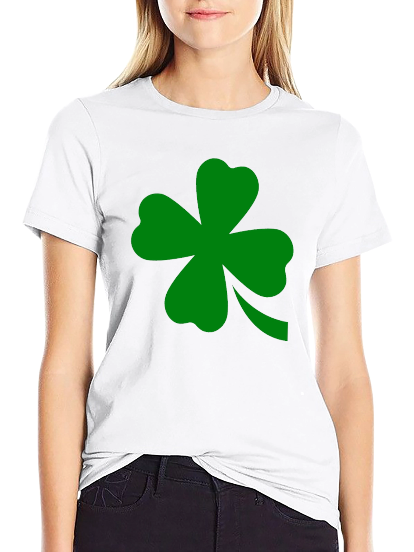 St. Patricks Day Clover Graphic Tee - Black
