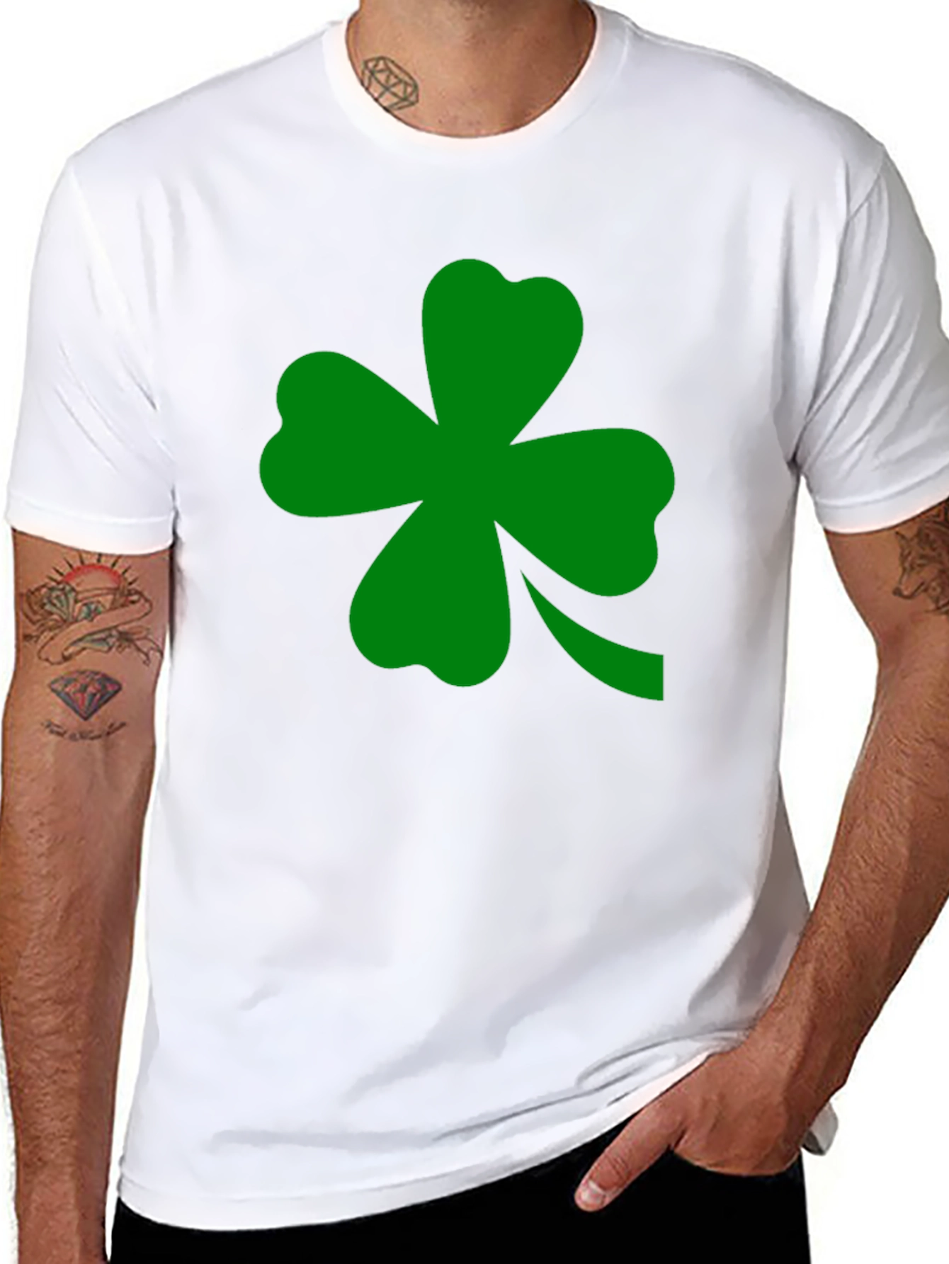 St. Patricks Day Clover Graphic Tee - Black