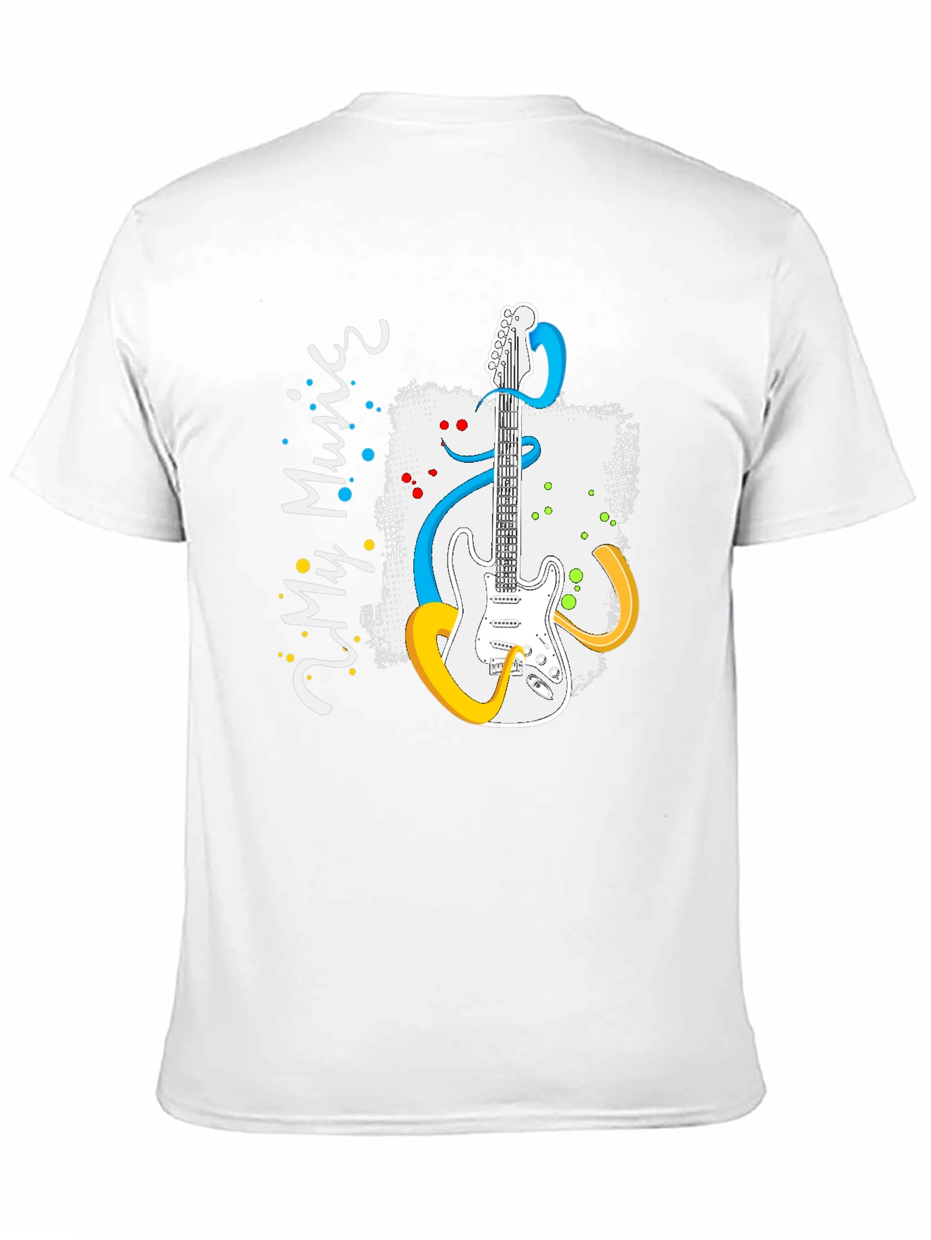 My Music Guitar Graphic Tee - Black Cotton T-Shirt