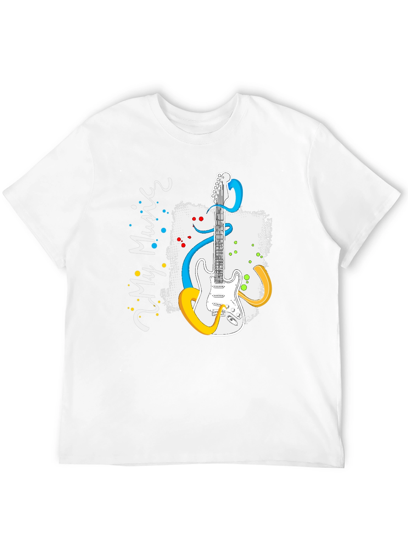 My Music Guitar Graphic Tee - Black Cotton T-Shirt