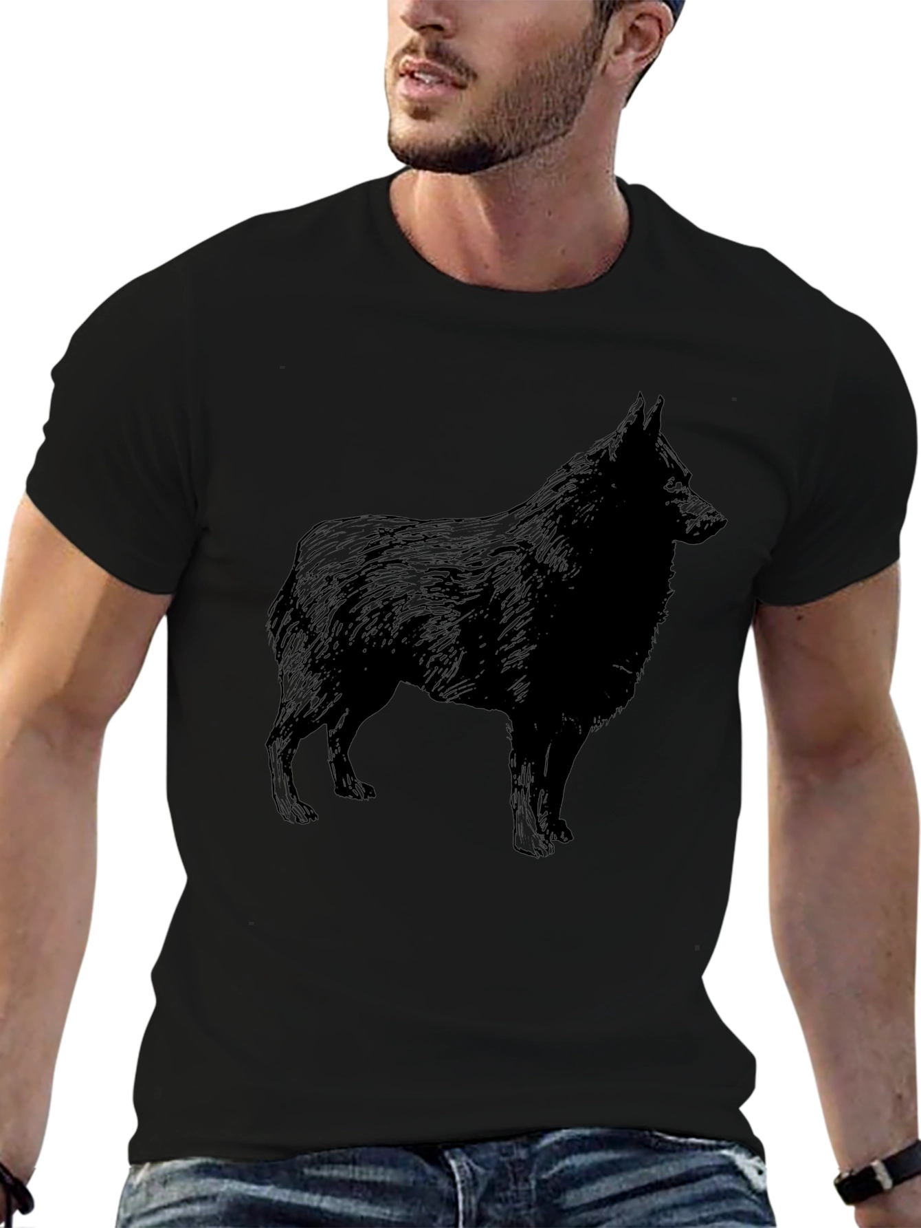 Dog Breed Silhouette Black T-Shirt