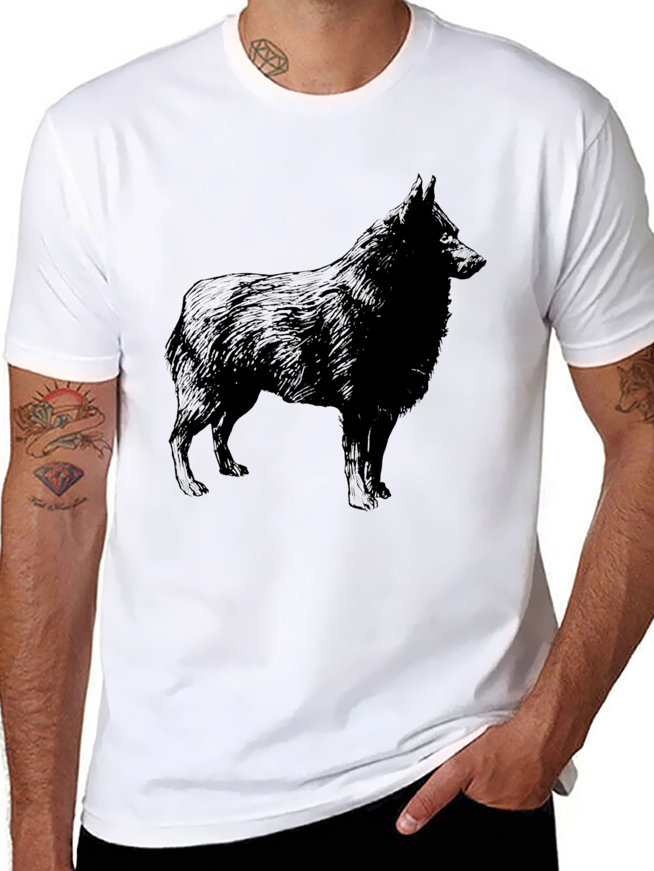 Dog Breed Silhouette Black T-Shirt