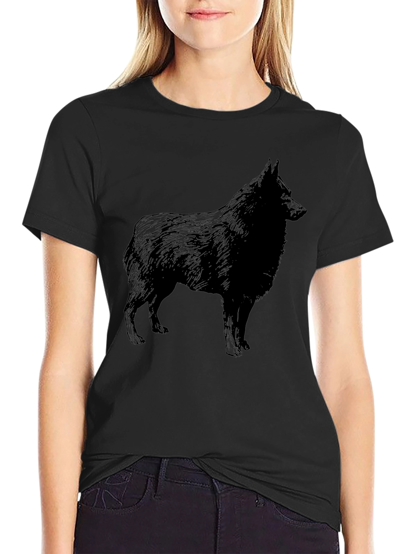Dog Breed Silhouette Black T-Shirt
