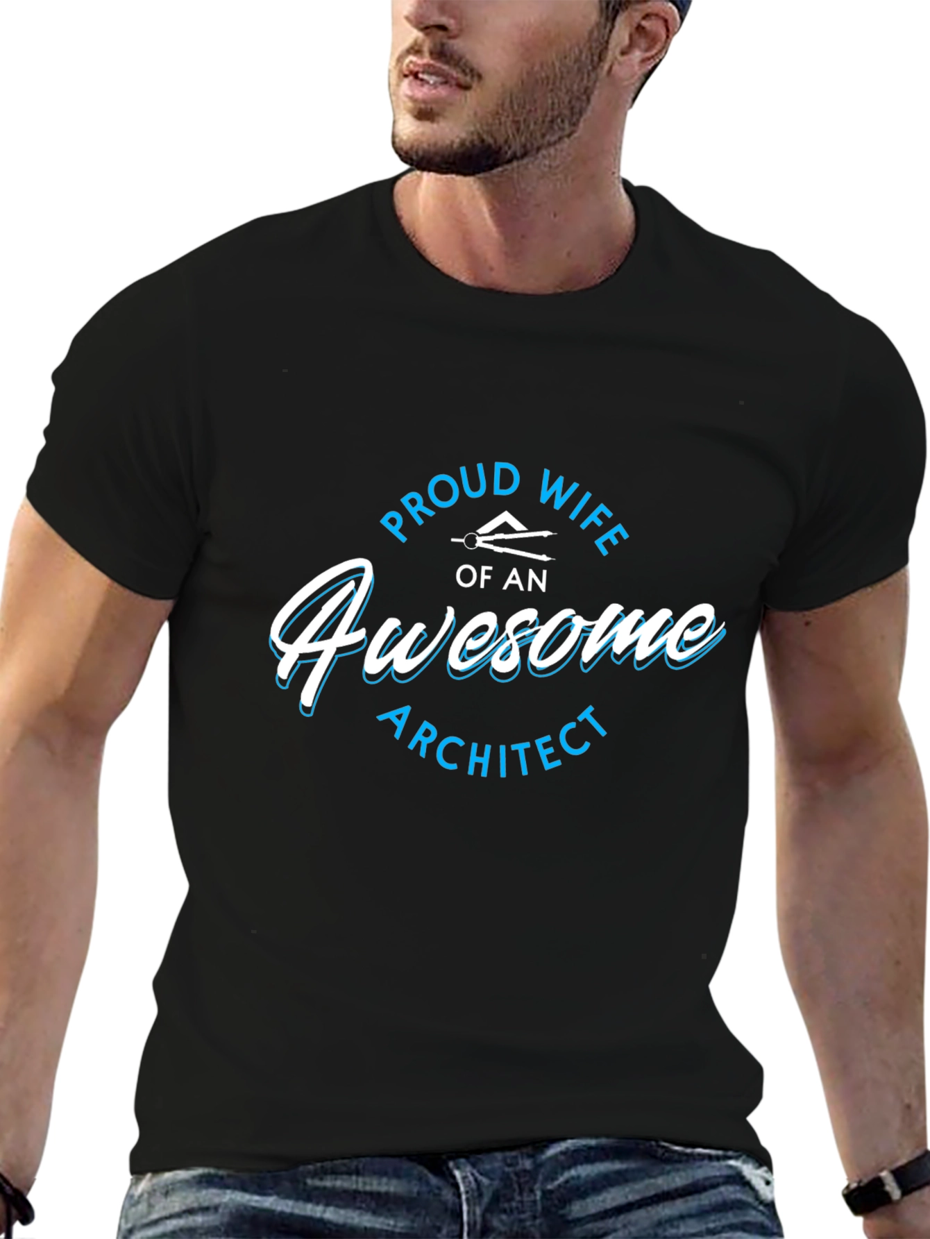 Proud Wife of an Awesome Architect Black T-Shirt