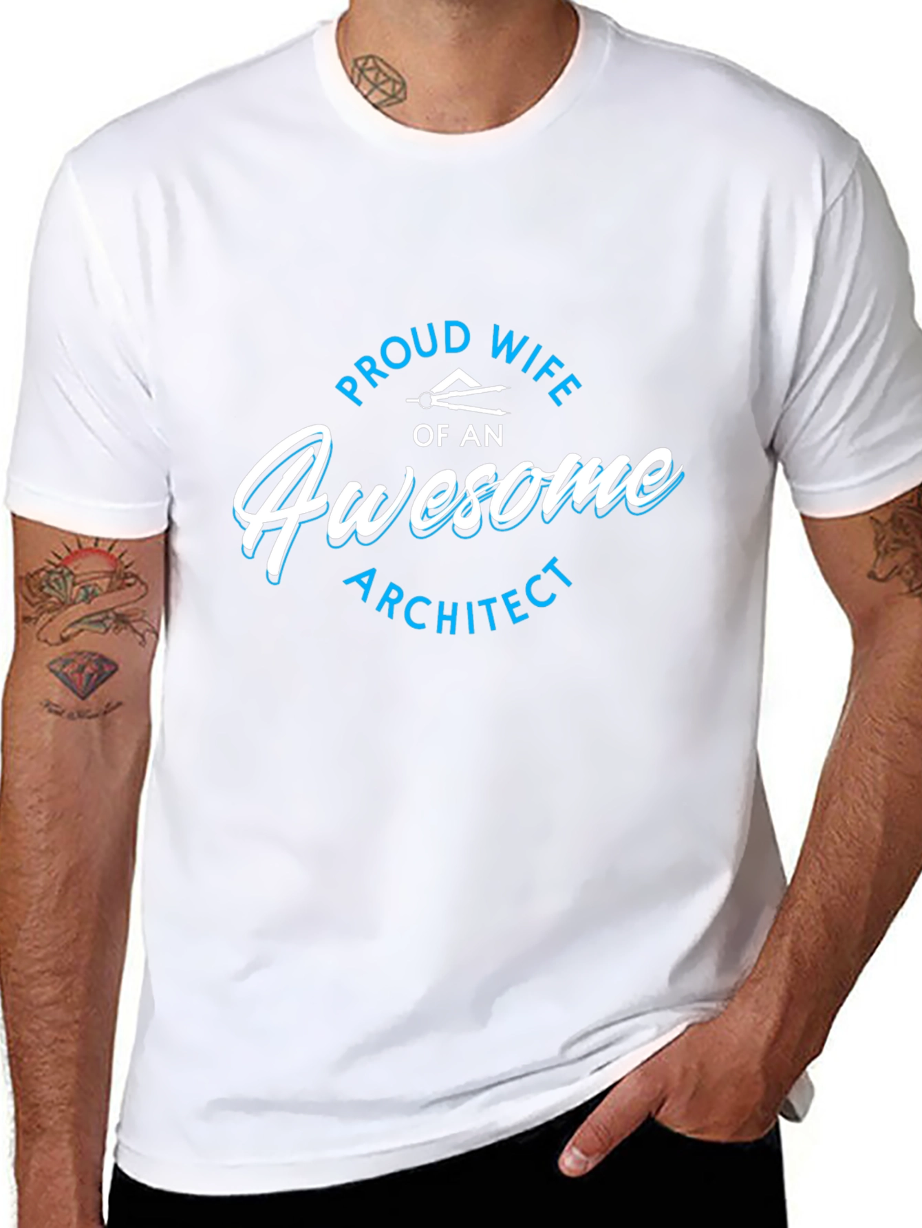 Proud Wife of an Awesome Architect Black T-Shirt