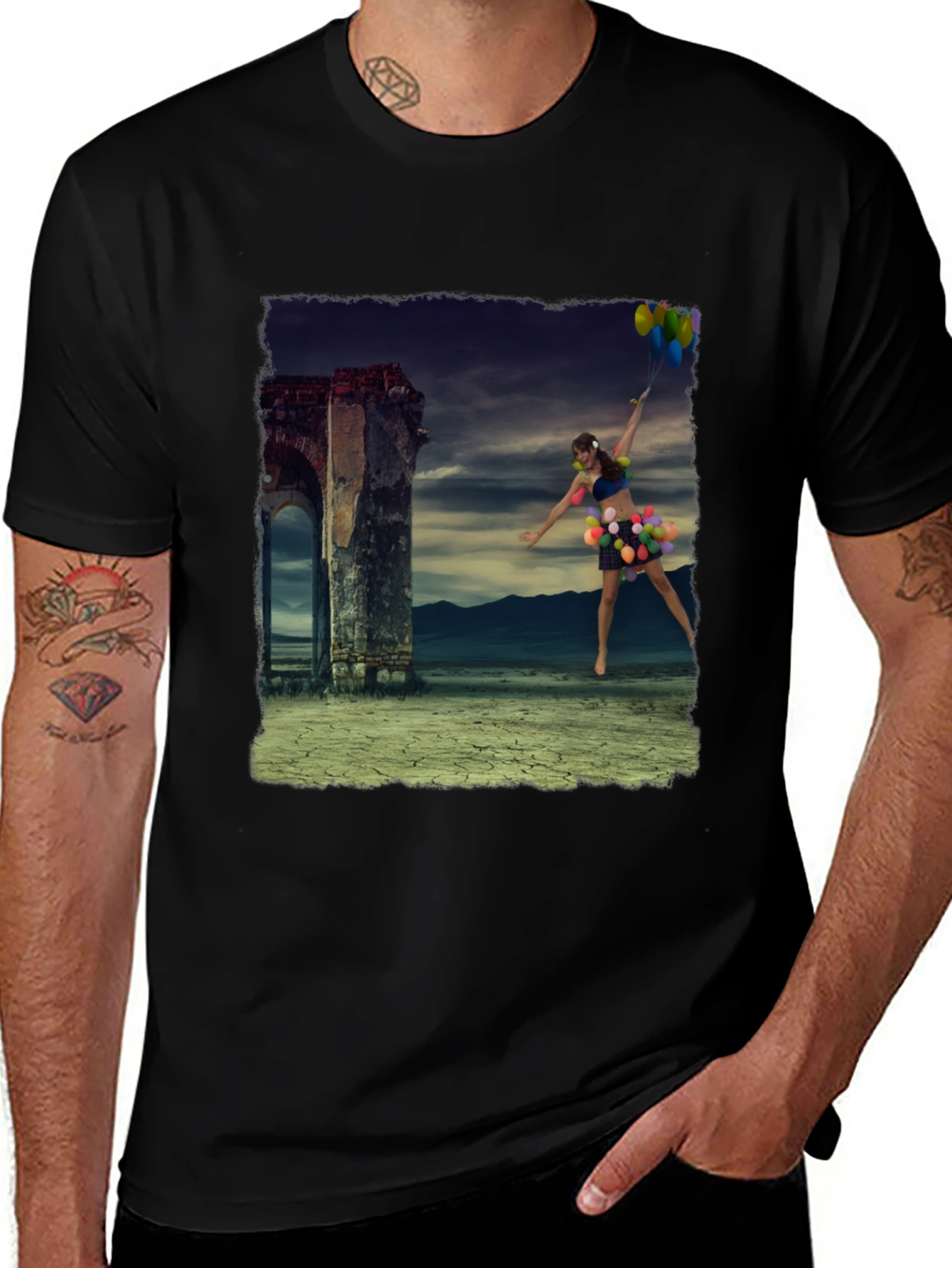 Surreal Balloon Girl Graphic Tee