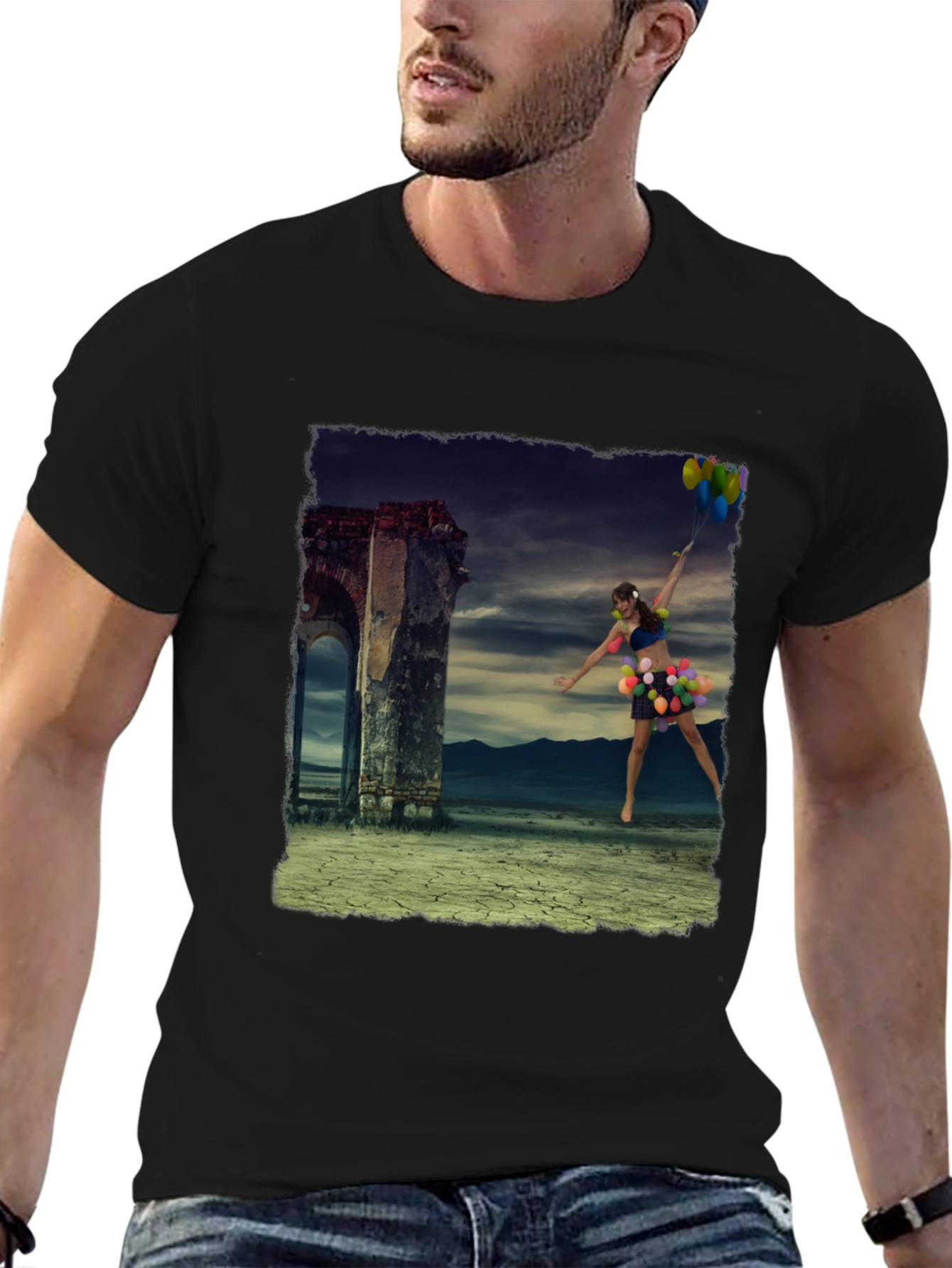 Surreal Balloon Girl Graphic Tee