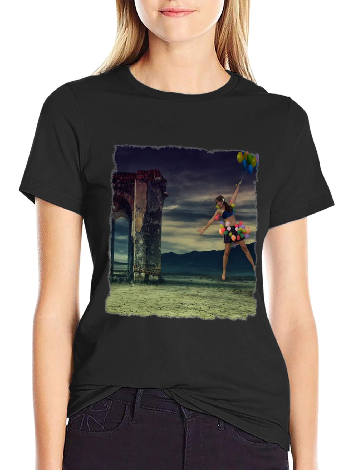 Surreal Balloon Girl Graphic Tee