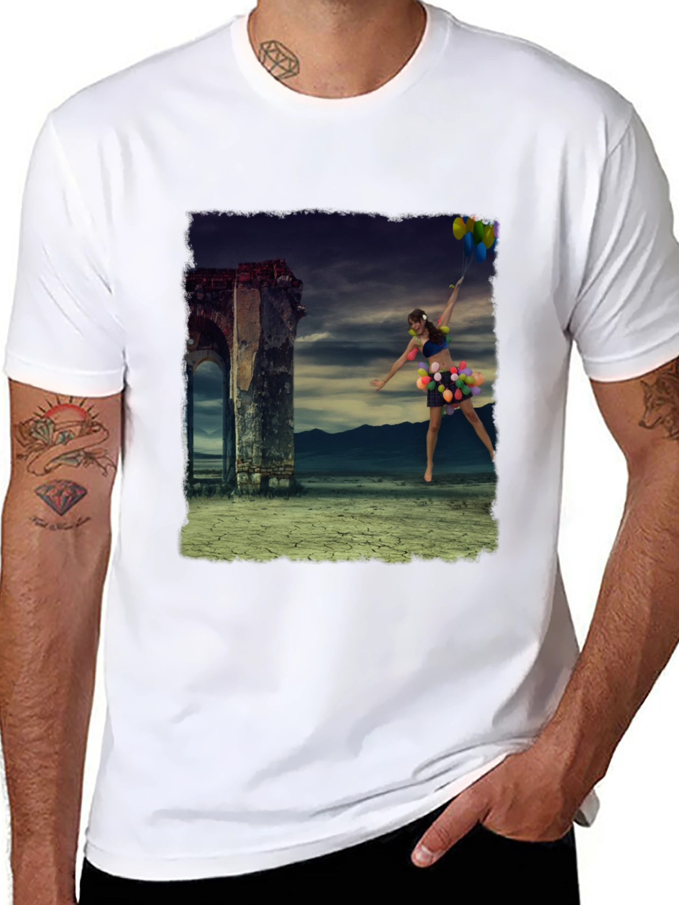 Surreal Balloon Girl Graphic Tee