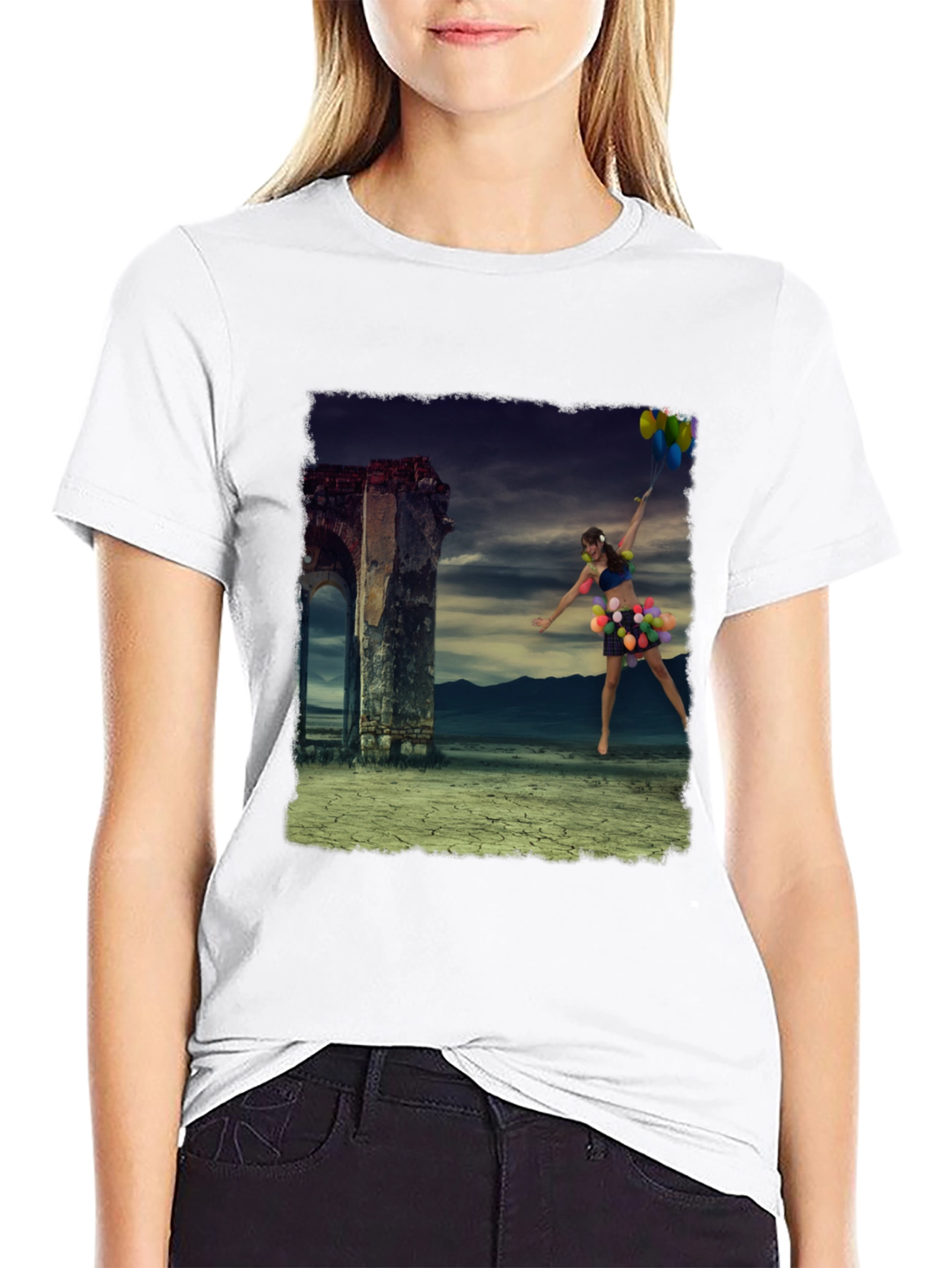Surreal Balloon Girl Graphic Tee