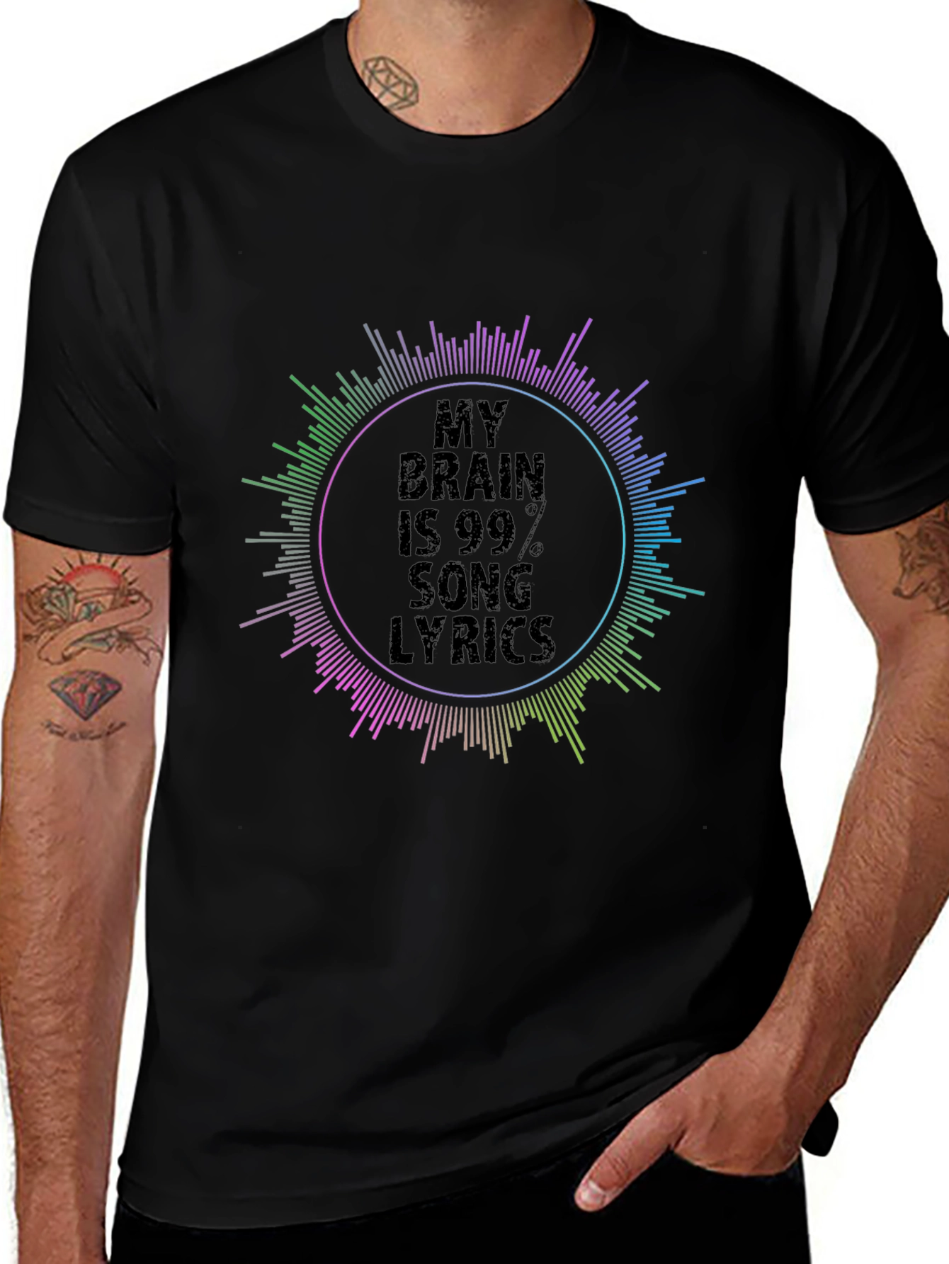 My Brain is 99% Song Lyrics Graphic T-Shirt