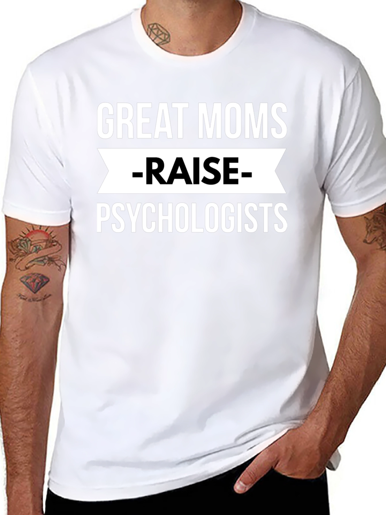 Great Moms Raise Psychologists Black T-Shirt
