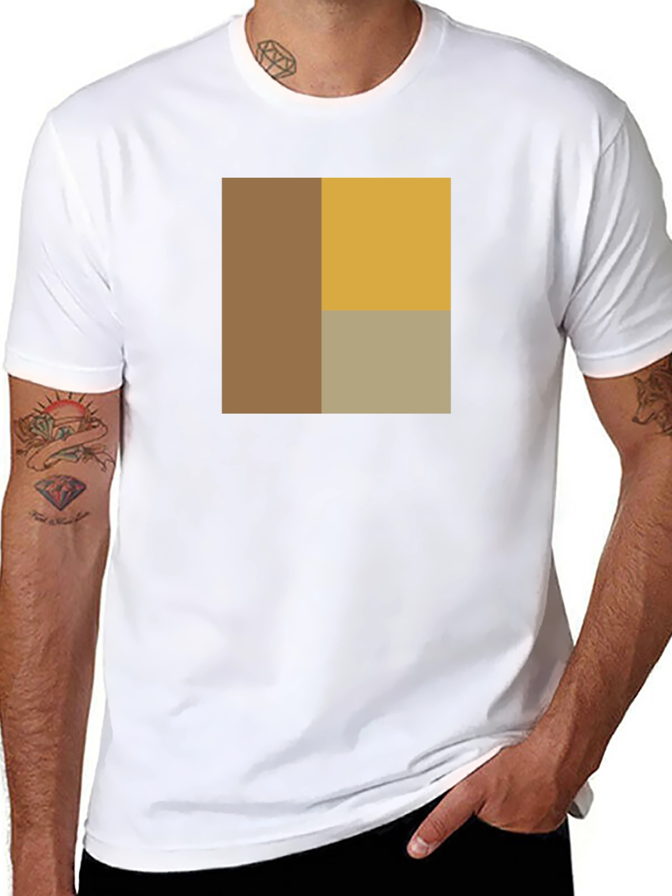 Modern Block Design Black T-Shirt