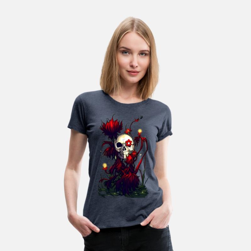 Radiant Decay A Skull Surrounded by Red Flowers