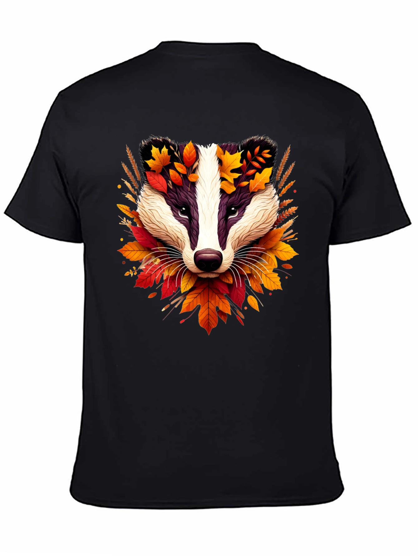 Autumn Badger Graphic Tee - Nature Inspired Design