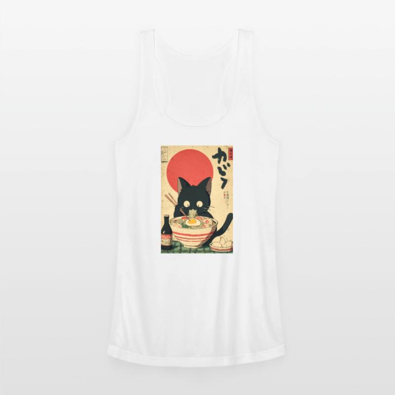 Ramen Cat Retro Poster