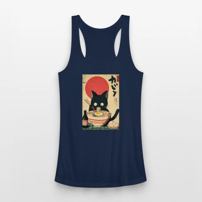 Ramen Cat Retro Poster