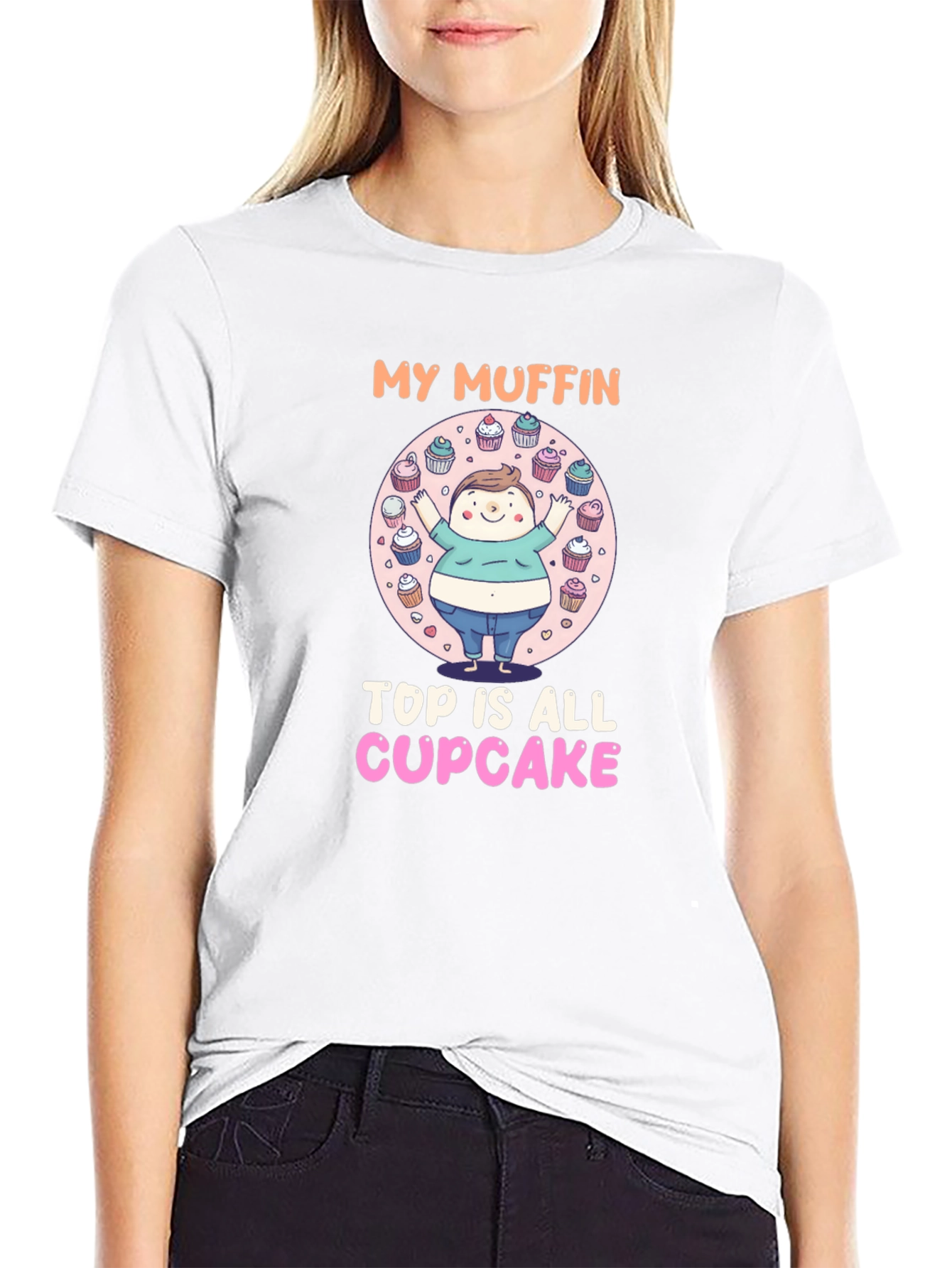 My Muffin Top is All Cupcake Black T-Shirt