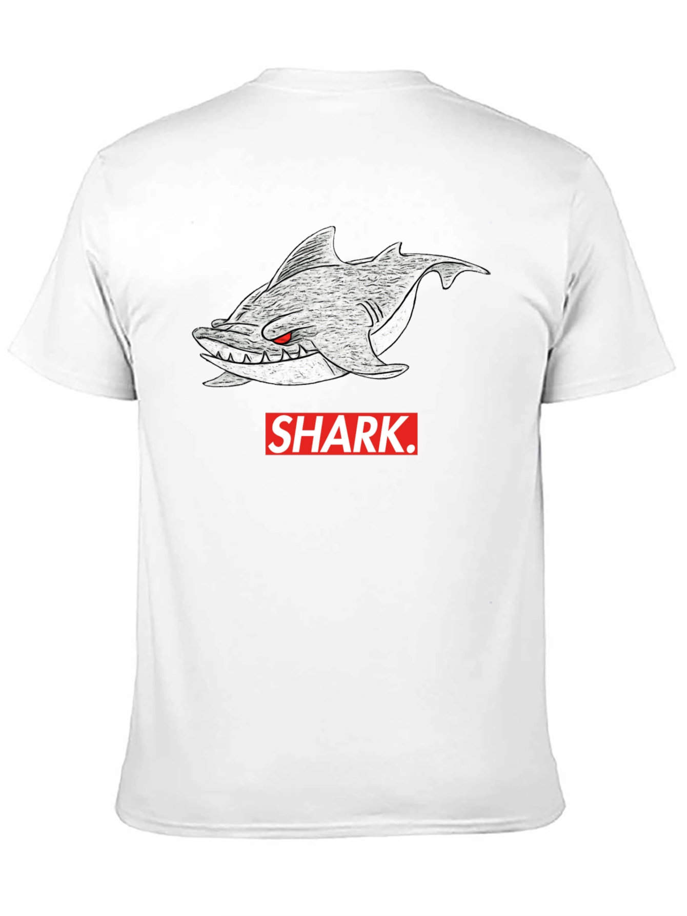 Shark Graphic Tee - Mens Black Cotton T-Shirt