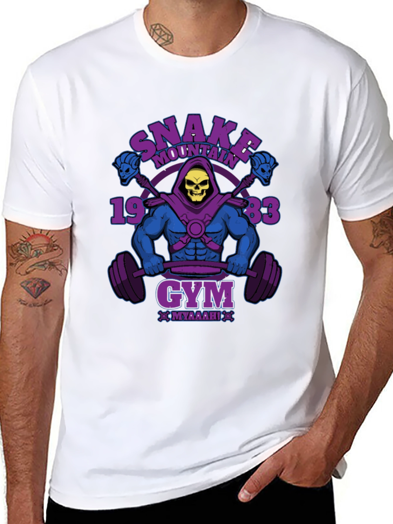 Skeletor Snake Mountain Gym Black T-Shirt