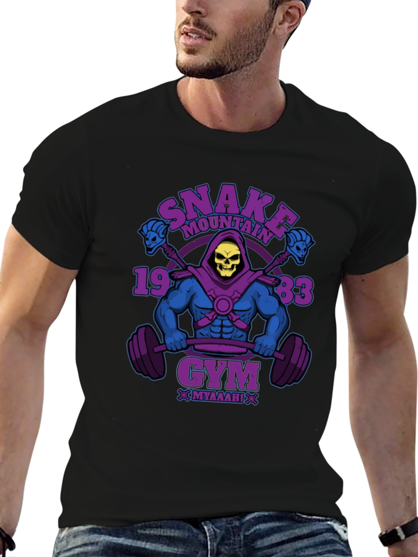 Skeletor Snake Mountain Gym Black T-Shirt