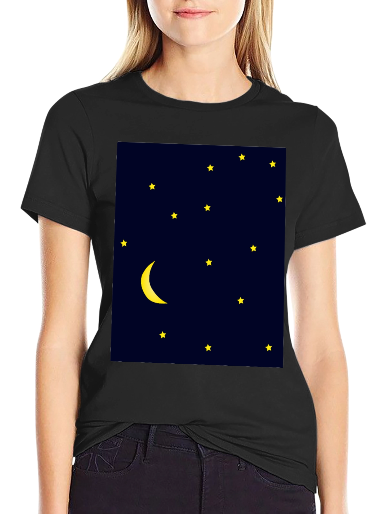 Night Sky Tee - Moon & Stars Graphic Print
