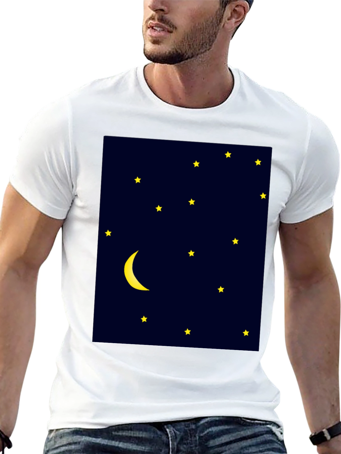 Night Sky Tee - Moon & Stars Graphic Print