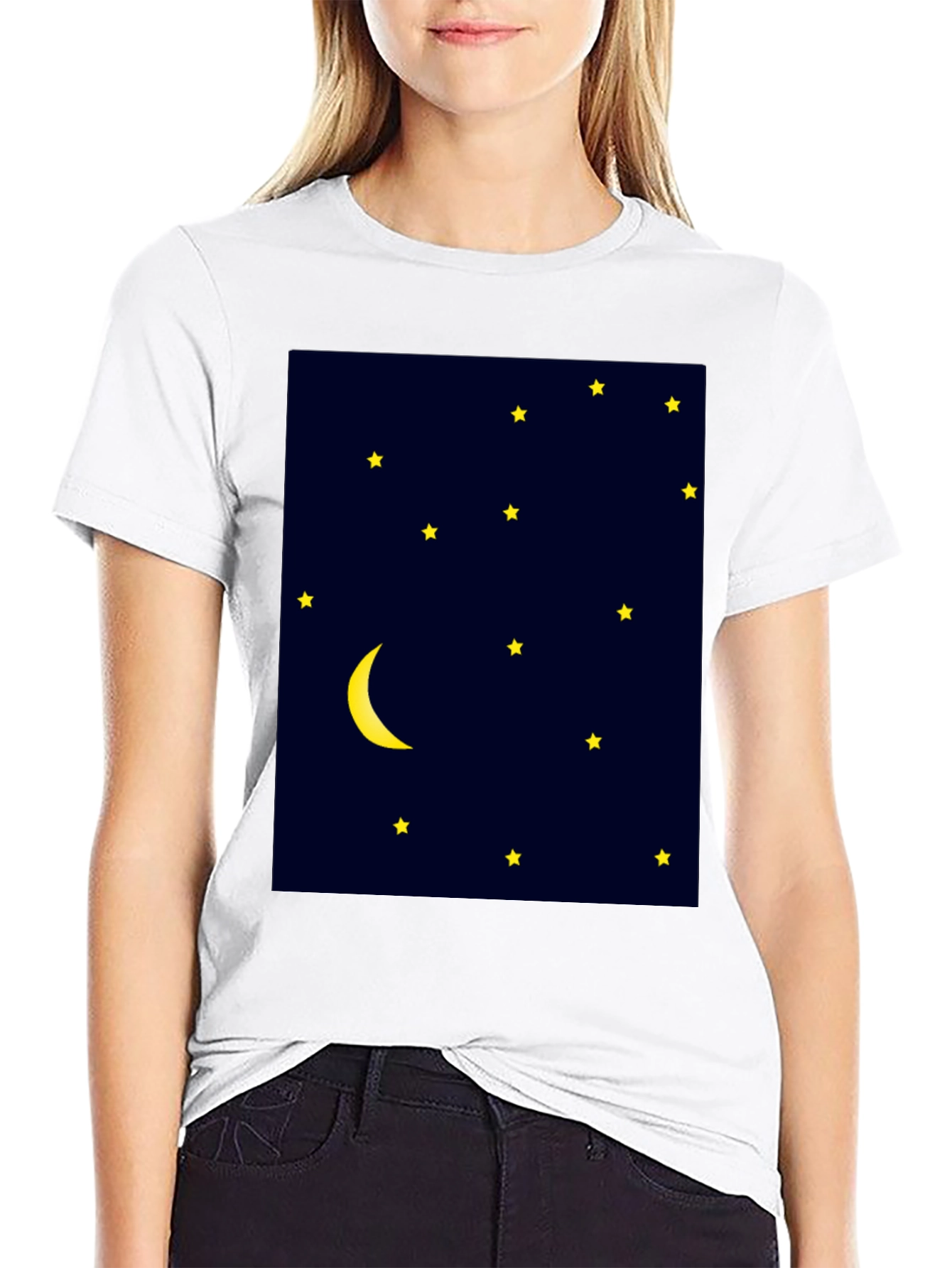 Night Sky Tee - Moon & Stars Graphic Print