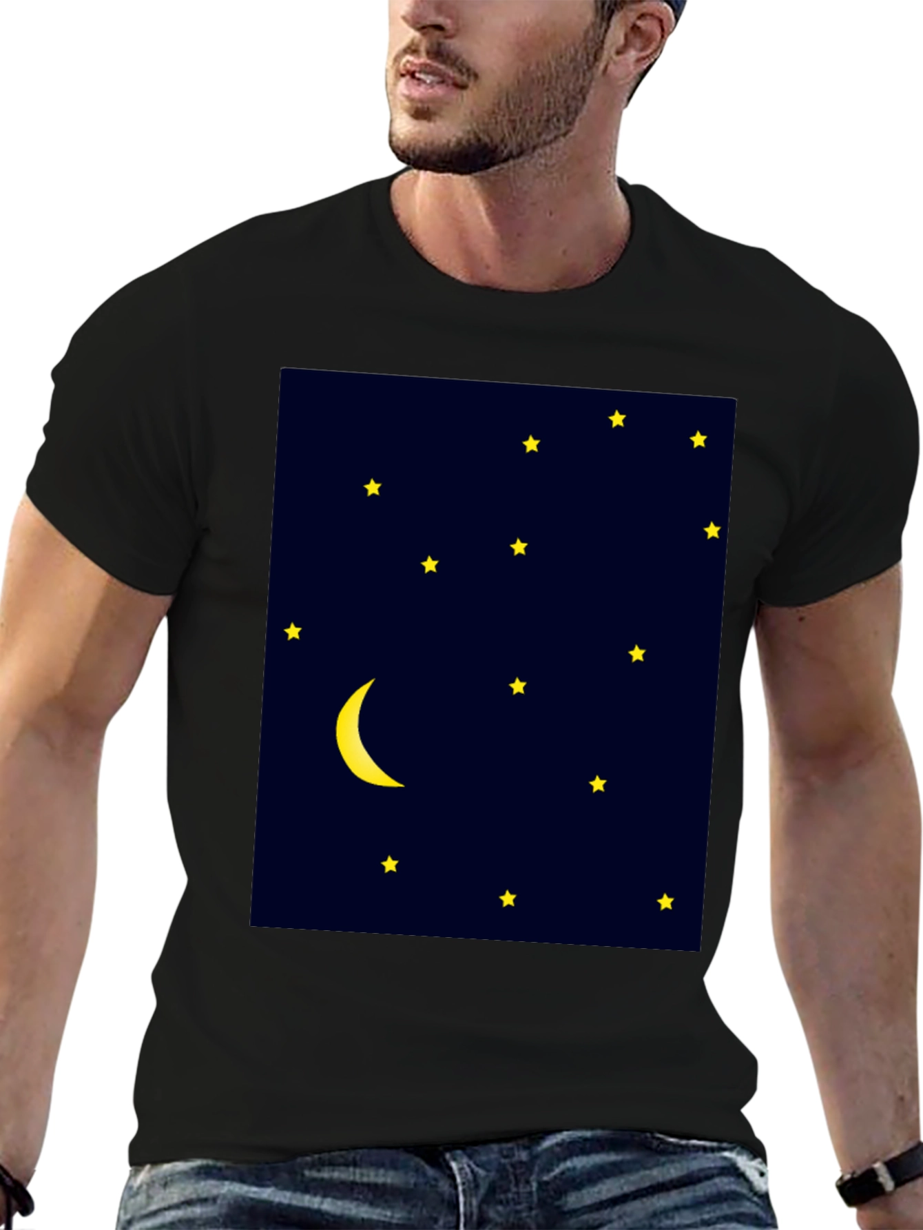 Night Sky Tee - Moon & Stars Graphic Print