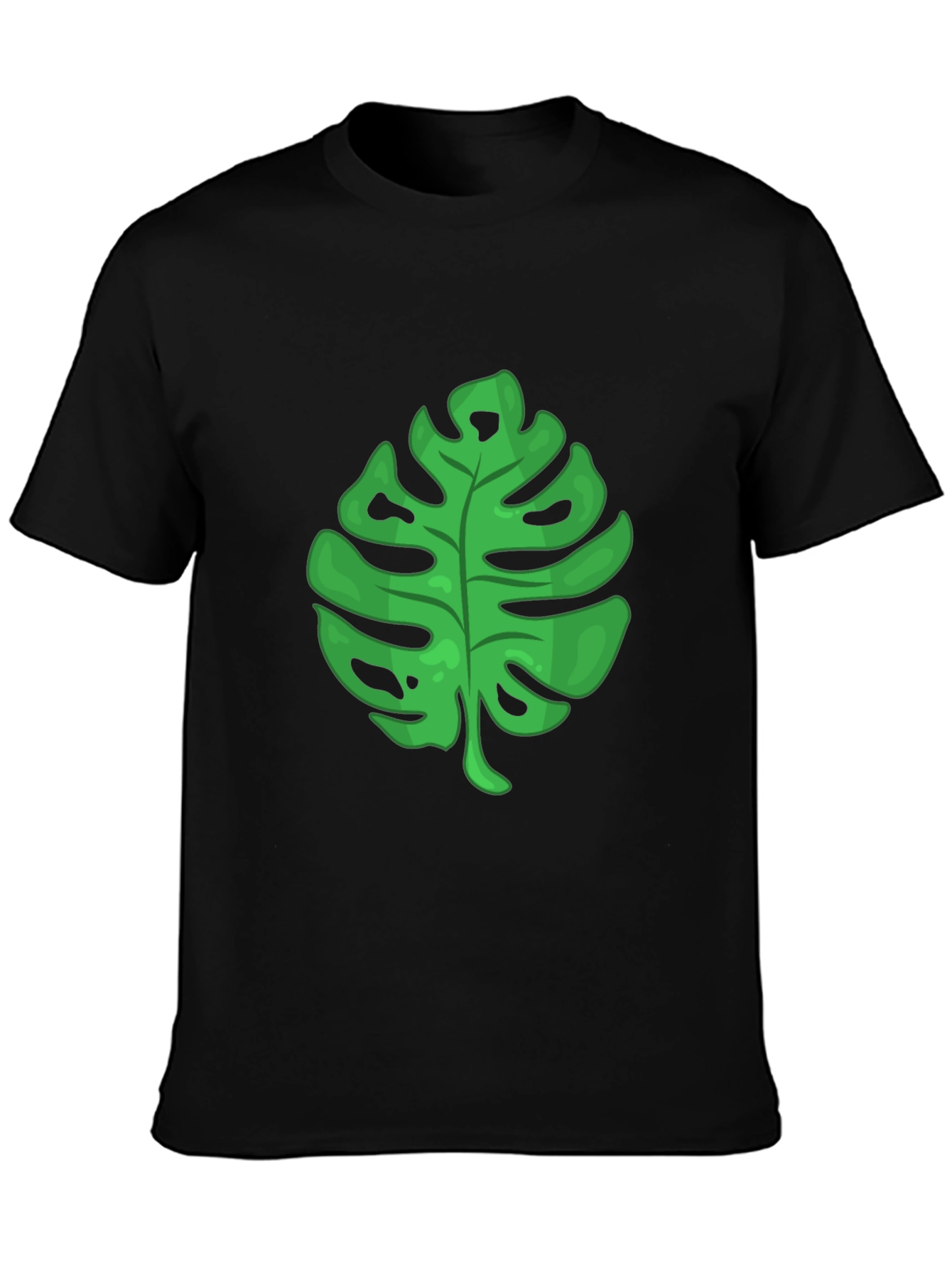 Tropical Leaf Graphic Tee - Black T-Shirt