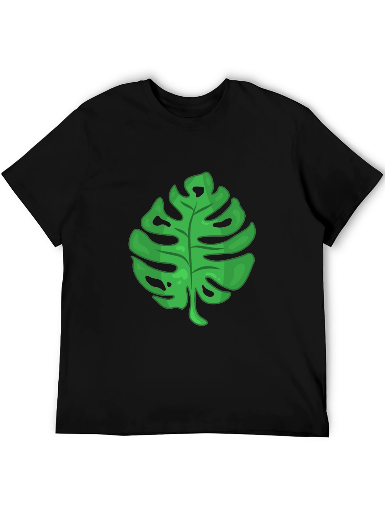 Tropical Leaf Graphic Tee - Black T-Shirt
