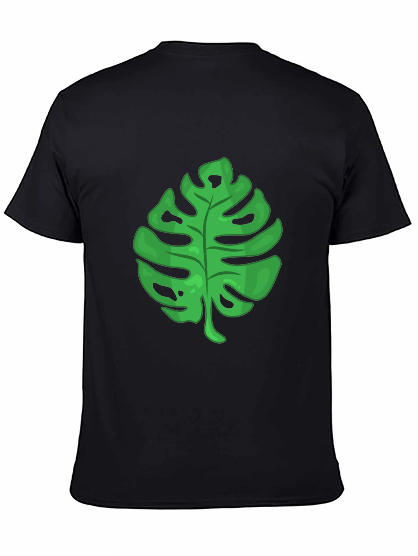 Tropical Leaf Graphic Tee - Black T-Shirt