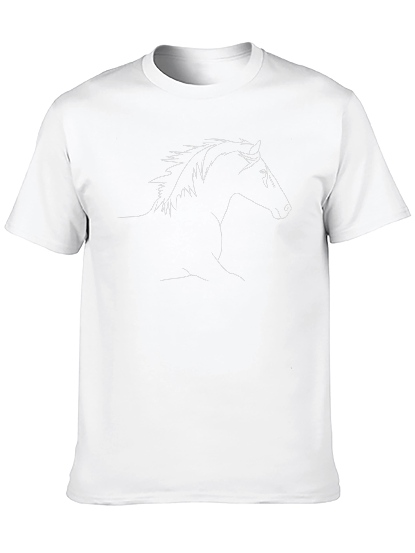 Black Horse Outline Tee - Classic & Stylish