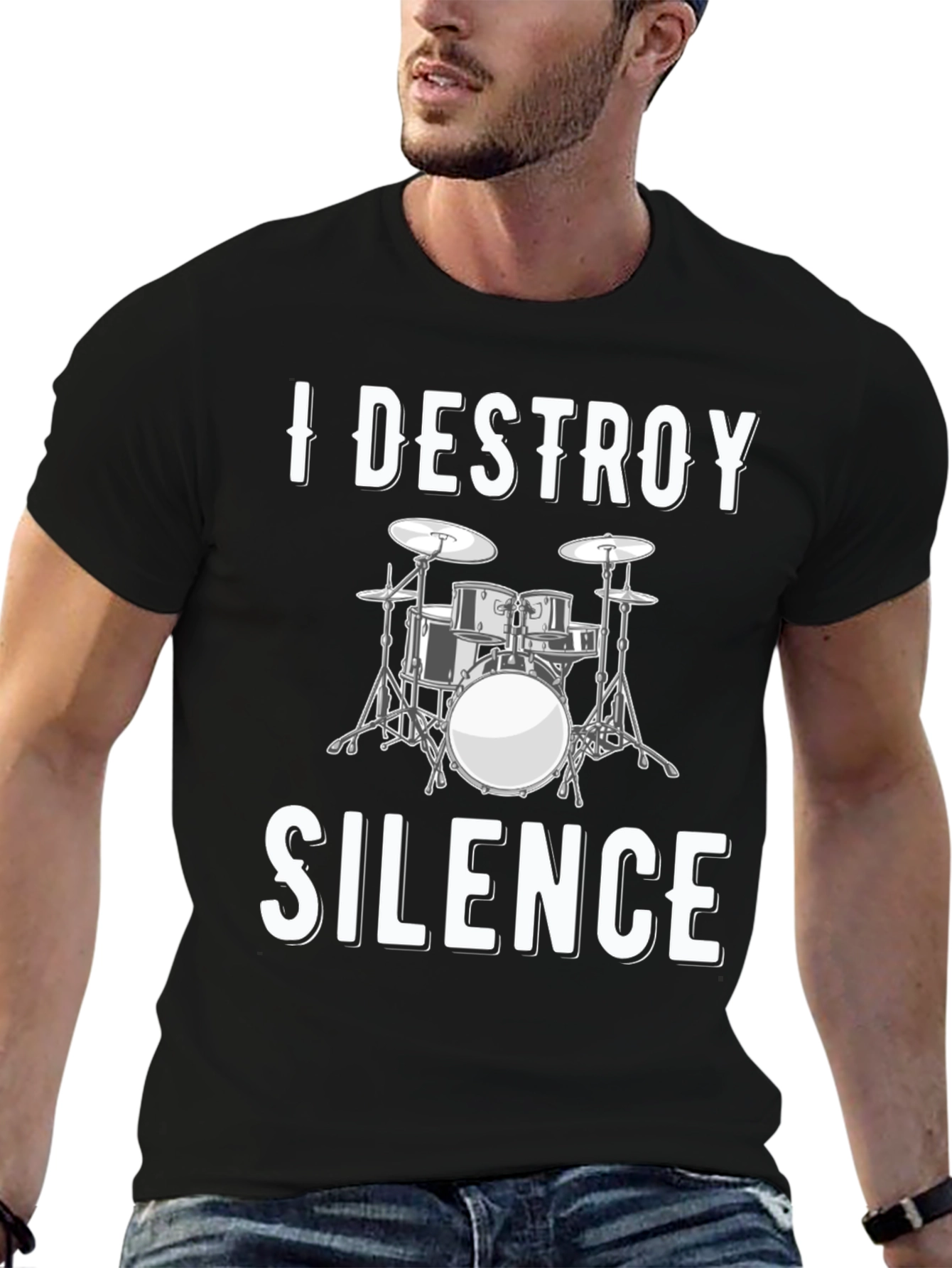 I Destroy Silence Drum Set Graphic Tee