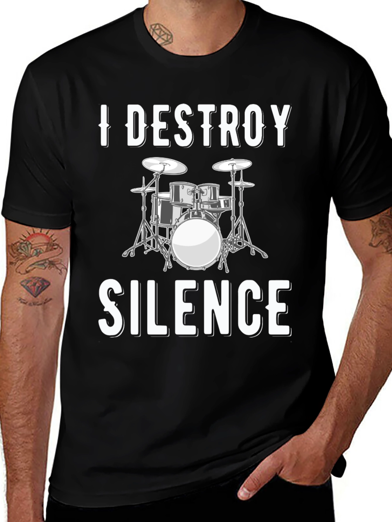 I Destroy Silence Drum Set Graphic Tee