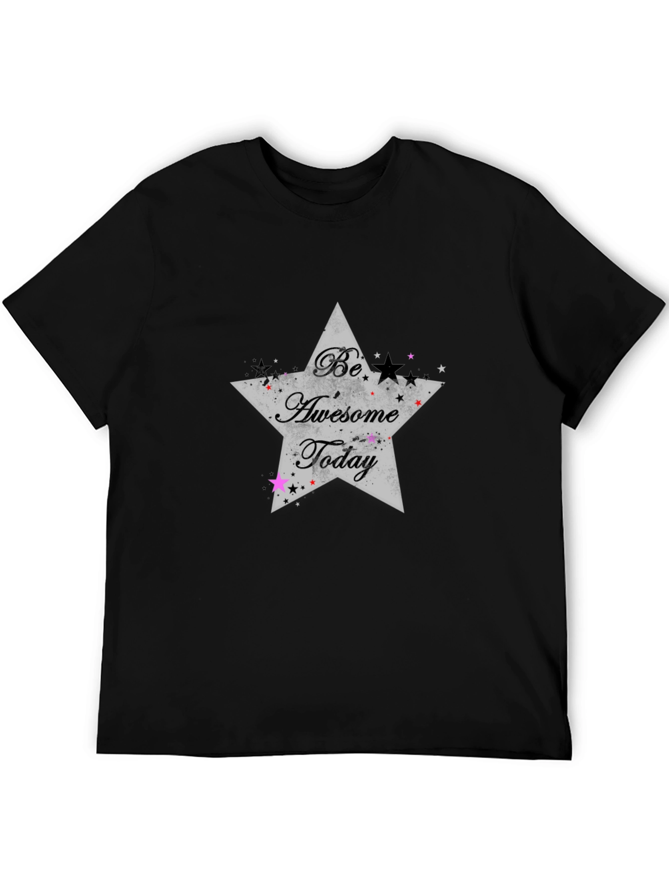 Be Awesome Today Star Graphic Black T-Shirt