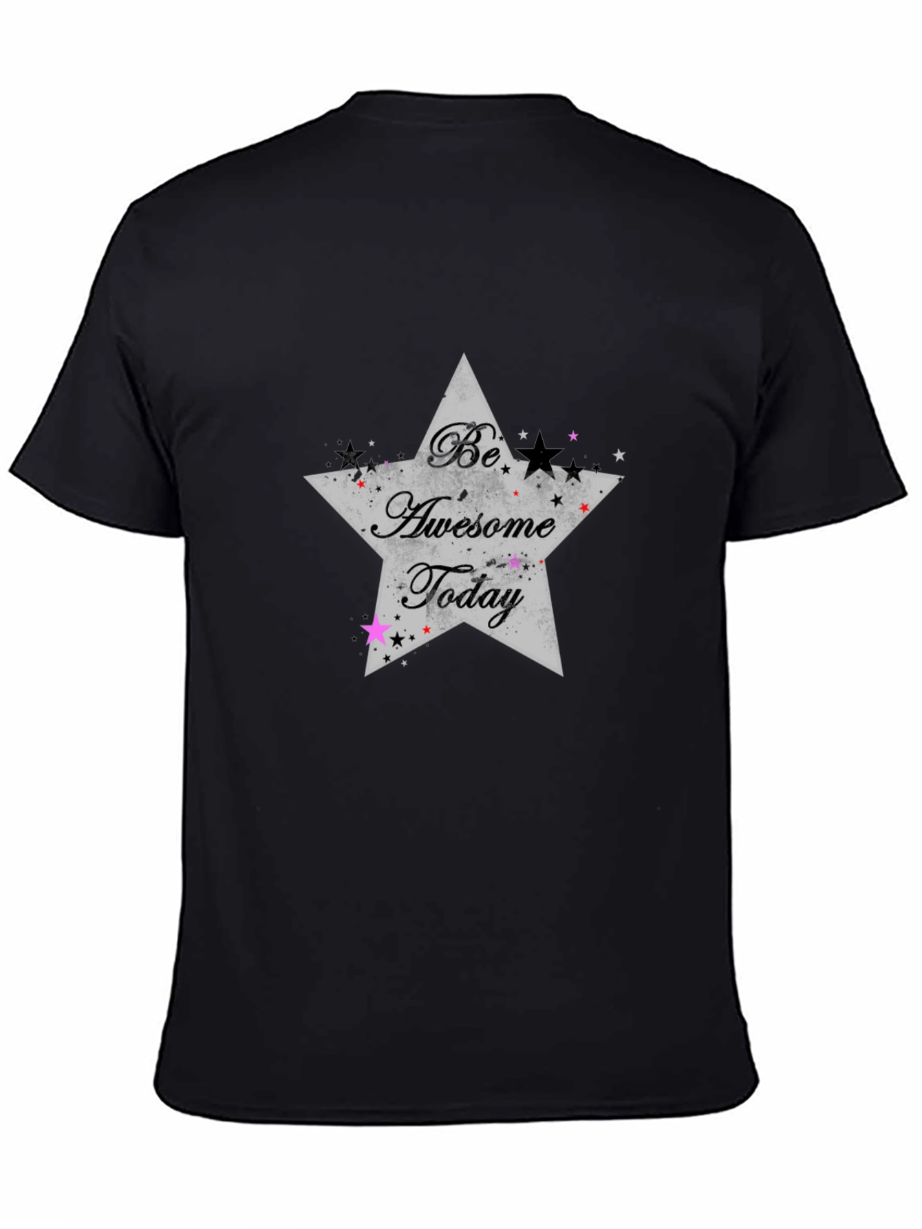 Be Awesome Today Star Graphic Black T-Shirt