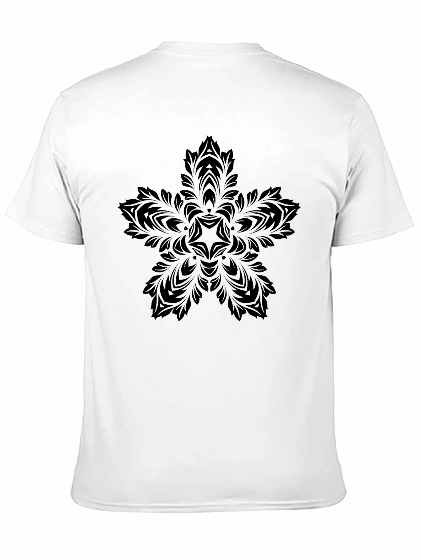 Elegant Black Floral Star Tee