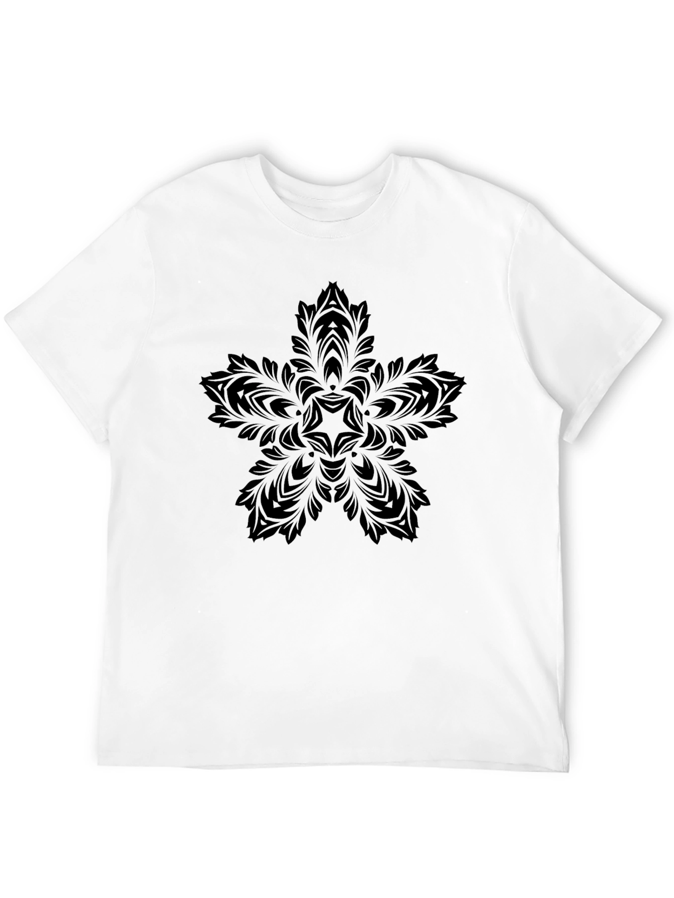 Elegant Black Floral Star Tee