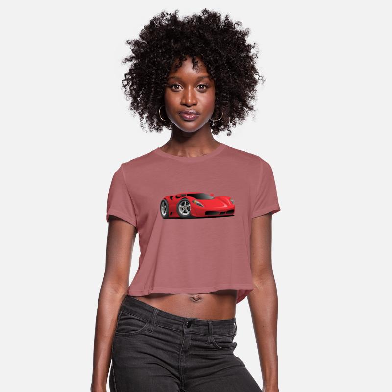 Red Hot European Style Sports-Car Cartoon