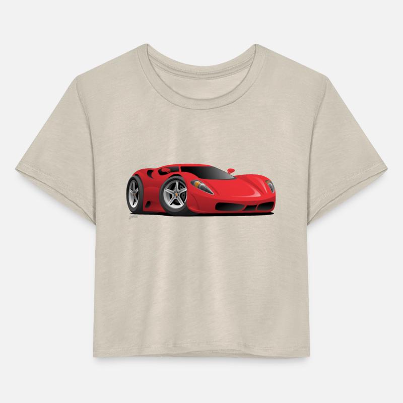 Red Hot European Style Sports-Car Cartoon