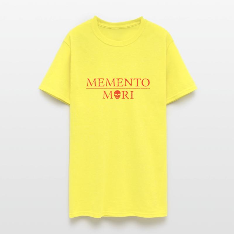 Red Memento Mori Phrase (Latin for Remember Death)
