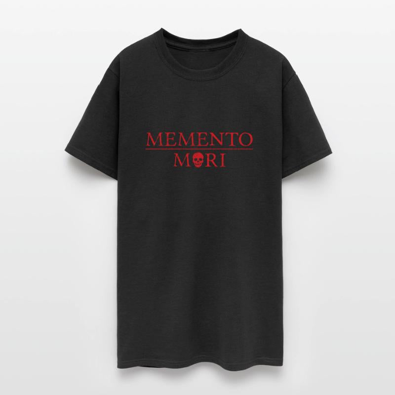 Red Memento Mori Phrase (Latin for Remember Death)
