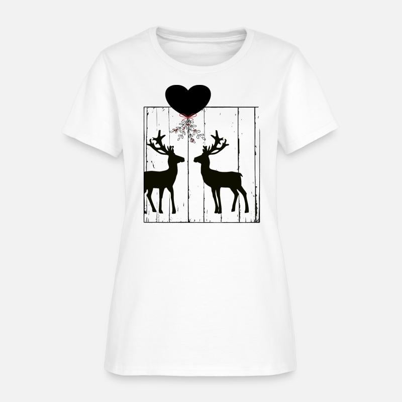 Reindeer love under a mistletoe