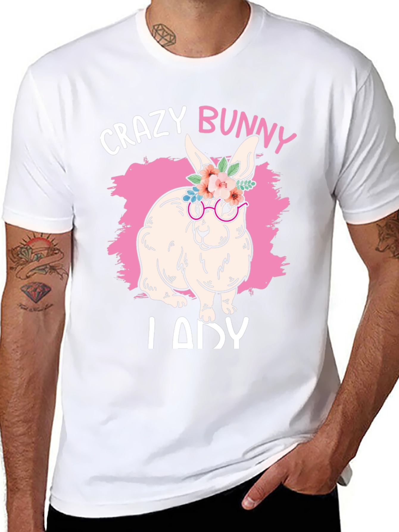 Crazy Bunny Lady T-Shirt - Easter Rabbit Tee