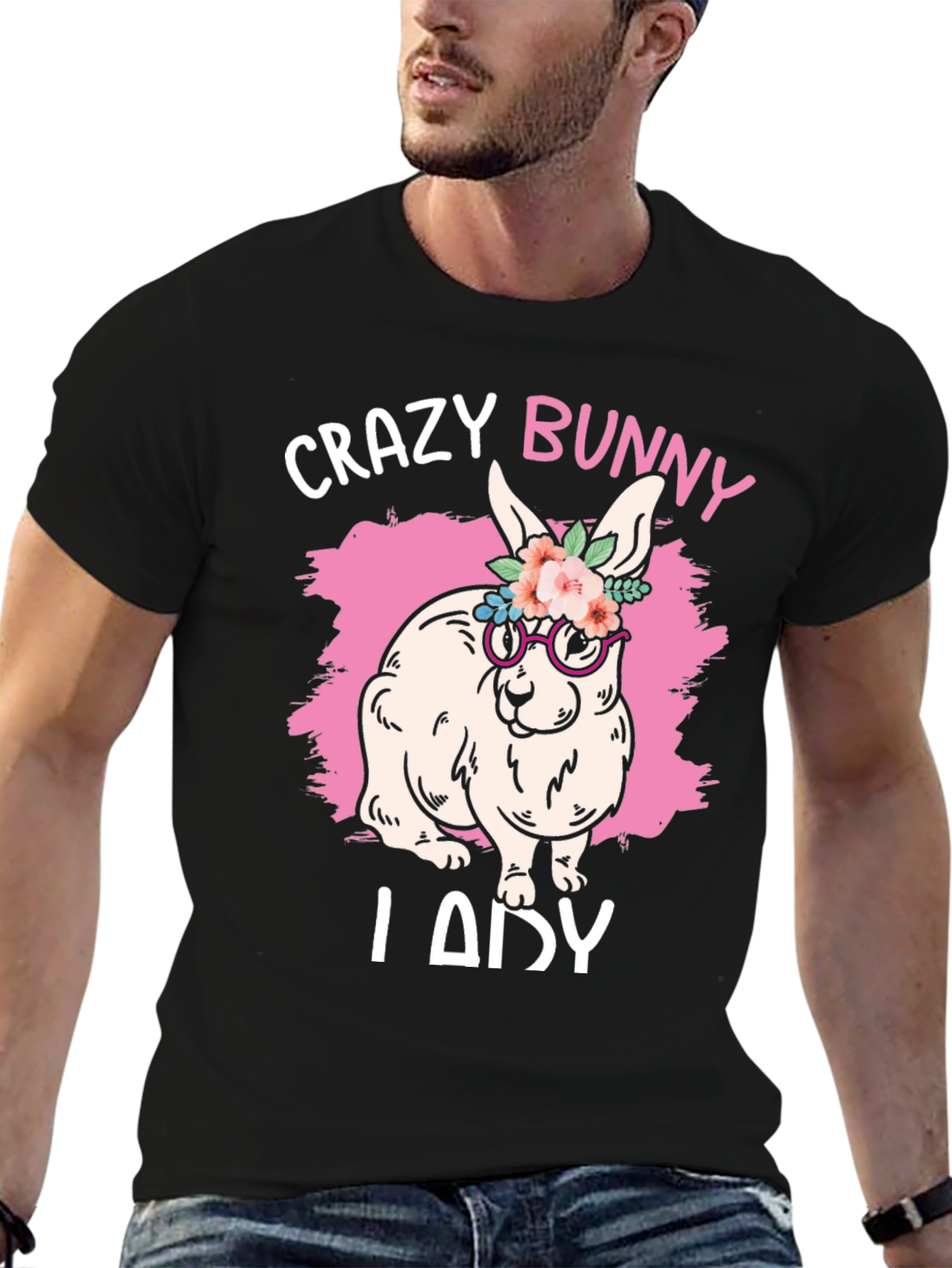 Crazy Bunny Lady T-Shirt - Easter Rabbit Tee